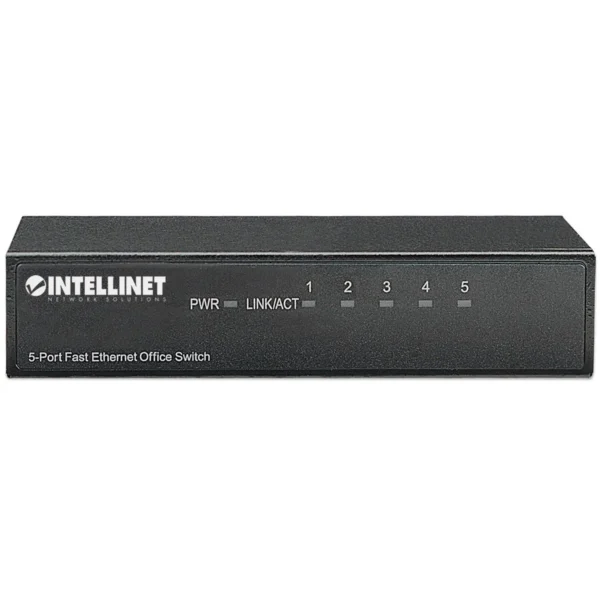 Intellinet 5-Port Fast Ethernet Office Switch, Desktop Size, Metal, IEEE 802.3az (Energy Efficient Ethernet)