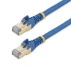 StarTech.com 10ft CAT6a Ethernet Cable – 10 Gigabit Shielded Snagless RJ45 100W PoE Patch Cord – 10GbE STP Network Cable w/Strain Relief – Blue Fluke Tested/Wiring is UL Certified/TIA