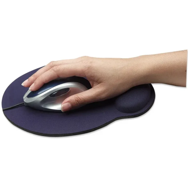 Manhattan Wrist Gel Support Pad and Mouse Mat, Blue, 241 × 203 × 40 mm, non slip base, Lifetime Warranty, Card Retail Packaging