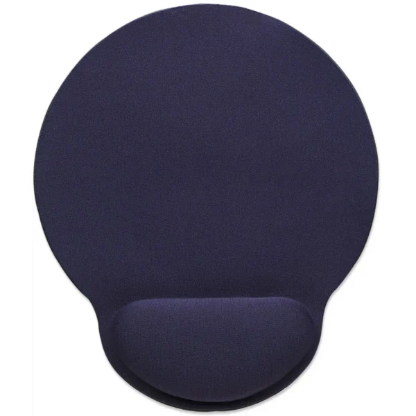Manhattan Wrist Gel Support Pad and Mouse Mat, Blue, 241 × 203 × 40 mm, non slip base, Lifetime Warranty, Card Retail Packaging