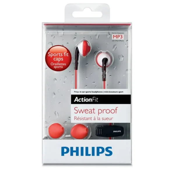 Philips ActionFit SHQ1000/28 headphones/headset Wired In-ear Red, Grey