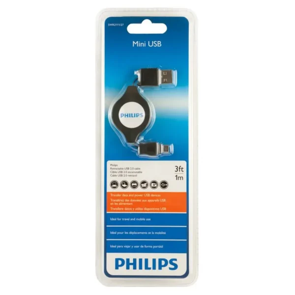 Philips SWR2111/27 USB cable USB 2.0 0.91 m USB A Mini-USB B Black