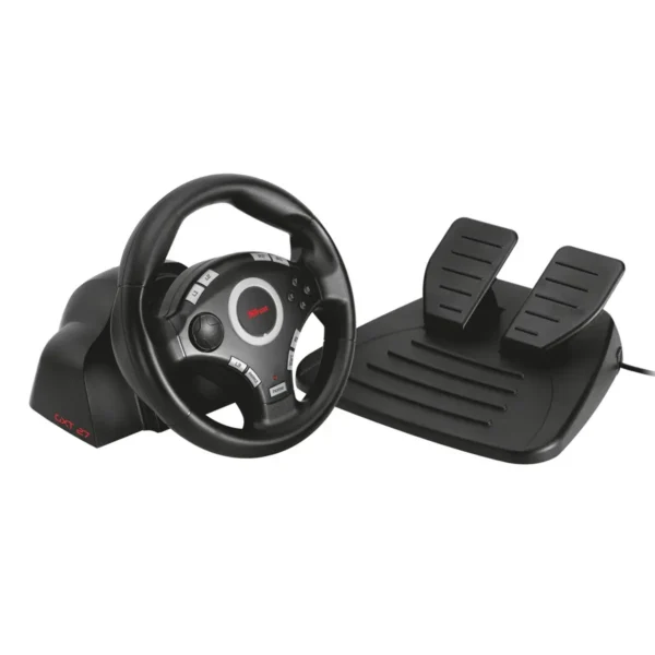 Trust Compact Vibration Feedback Steering Wheel PC-PS2-PS3 GM-3200 Black Steering wheel + Pedals PC, Playstation 3
