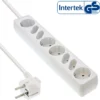 InLine Socket strip, 8-way, 4x CEE7/3 + 4x Euro CEE 7/16, white, 1.5m