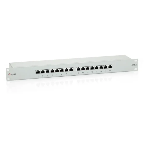 Equip 16-Port Cat.6 Shielded Patch Panel, Light Grey