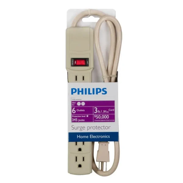 Philips SPP3160C/17 surge protector Grey 6 AC outlet(s) 0.914 m