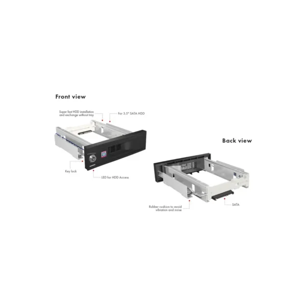 ICY BOX IB-168SK-B 13.3 cm (5.25″) Carrier panel Black