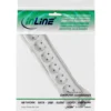 InLine Socket strip, 6-way earth contact CEE 7/3, white, 3m