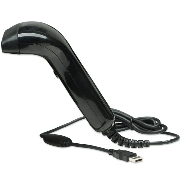 Manhattan Contact CCD Handheld Barcode Scanner, USB, 80mm Scan Width, Cable 152cm, Max Ambient Light: 3,000 lux (sunlight), Black, Three Year Warranty