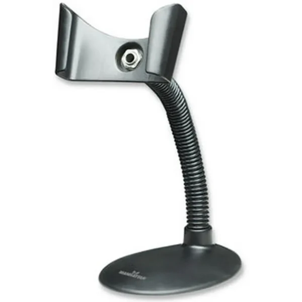 Manhattan Handheld Barcode Scanner Stand, Gooseneck with base, suitable for table mount or wall mountable, Black, Lifetime Warranty