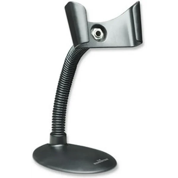 Manhattan Handheld Barcode Scanner Stand, Gooseneck with base, suitable for table mount or wall mountable, Black, Lifetime Warranty