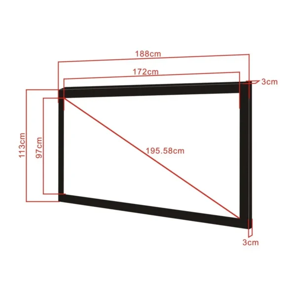 Multibrackets M 16:9 Framed Projection Screen 172×97, 77″