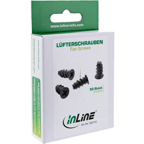 InLine Fan Screws 5.0×10.0mm black 50 pcs.
