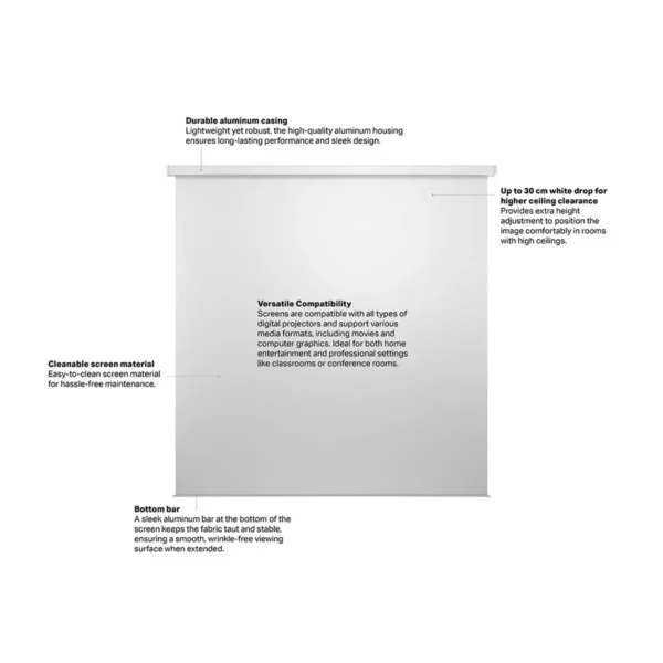 Multibrackets M 1:1 Motorized Projection Screen 360×360, 200″ White Edition