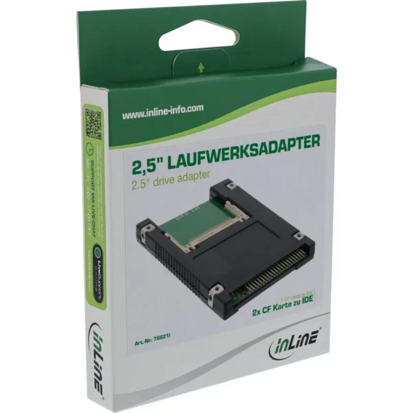 InLine IDE 2.5″ Drive to 2x Compact Flash Adapter use CF cards as hard disks