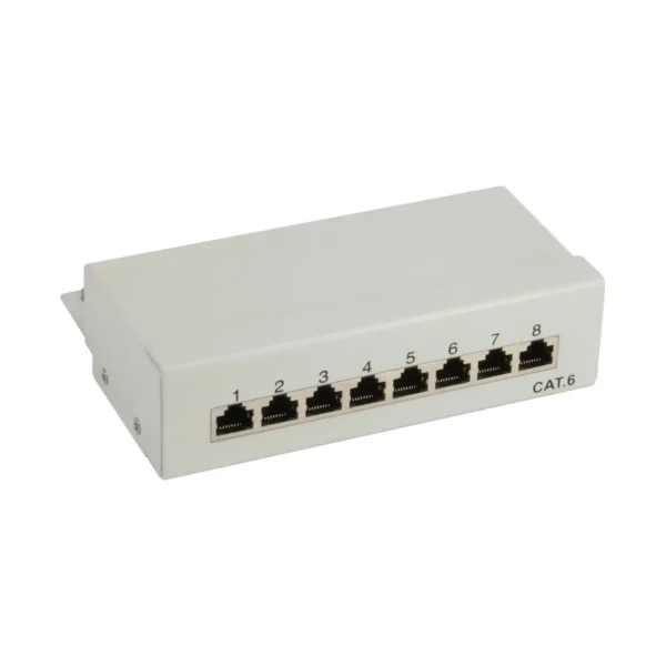 InLine Patch Panel Cat.6 8 Port for desktop grey RAL7035