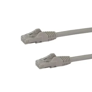 StarTech.com 15ft CAT6 Ethernet Cable – Gray CAT 6 Gigabit Ethernet Wire -650MHz 100W PoE RJ45 UTP Network/Patch Cord Snagless w/Strain Relief Fluke Tested/Wiring is UL Certified/TIA