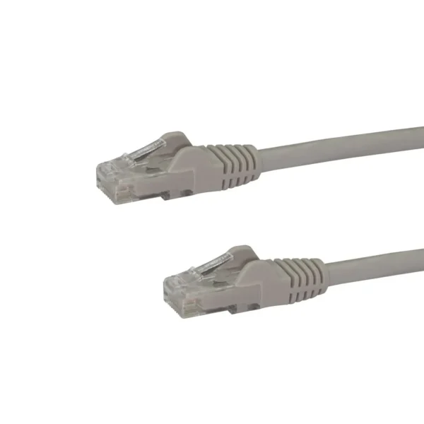 StarTech.com 15ft CAT6 Ethernet Cable – Gray CAT 6 Gigabit Ethernet Wire -650MHz 100W PoE RJ45 UTP Network/Patch Cord Snagless w/Strain Relief Fluke Tested/Wiring is UL Certified/TIA