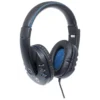 Manhattan USB-A Gaming Headset with LEDs. Retractable Built-in Microphone, Audio Control, Integrated 1.8m cable, Black and Blue, Three Year Warranty