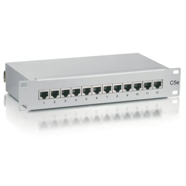Equip 12-Port Cat.5e Shielded Patch Panel, Light Grey
