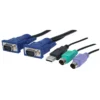 Intellinet 16-Port Rackmount KVM Switch, Combo USB + PS/2, On-Screen Display, Cables included