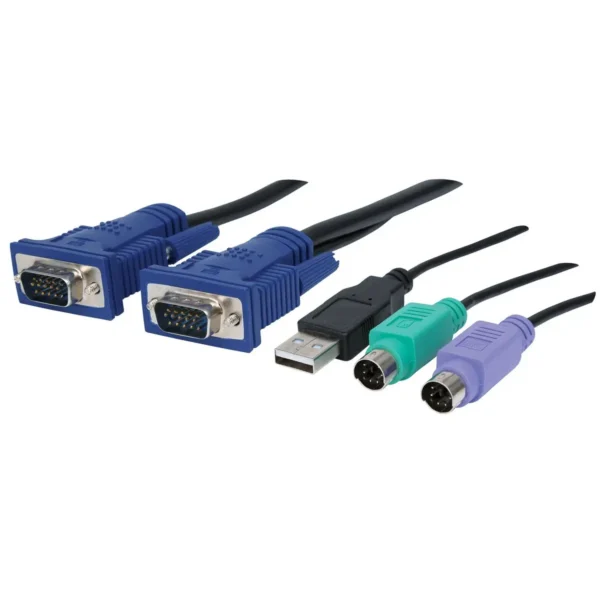 Intellinet 16-Port Rackmount KVM Switch, Combo USB + PS/2, On-Screen Display, Cables included