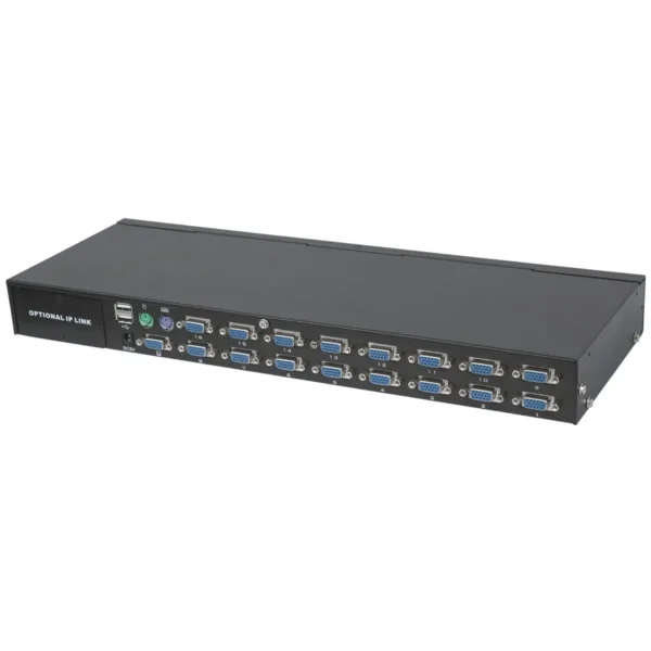 Intellinet 16-Port Rackmount KVM Switch, Combo USB + PS/2, On-Screen Display, Cables included