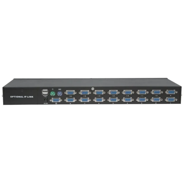 Intellinet 16-Port Rackmount KVM Switch, Combo USB + PS/2, On-Screen Display, Cables included