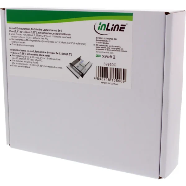 InLine Installation frame for SlimLine drives or 2x 2.5″ to 5.25″ with screws