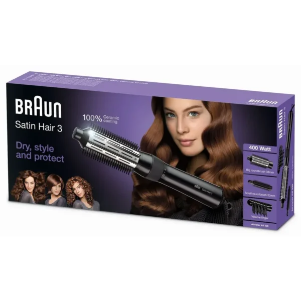 Braun Satin Hair 3 AS 330 Hot air brush Black, Blue, Lilac 400 W 2 m