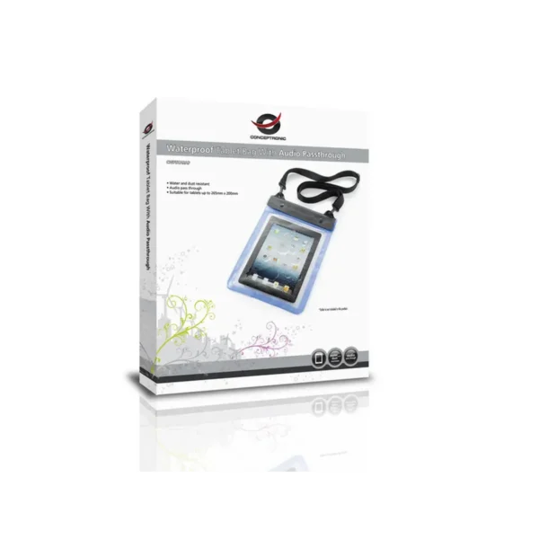 Conceptronic Waterproof Tablet Bag With Audio Passthrough