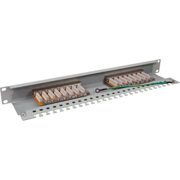 InLine Patch Panel Cat.6 16 Port 19″ 1HE light grey RAL7035