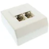 InLine Cat.5e Network Box 2x RJ45 surface mounting white RAL9010