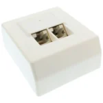 InLine Cat.5e Network Box 2x RJ45 surface mounting white RAL9010
