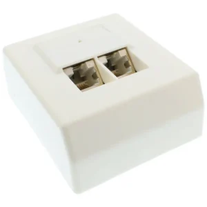 InLine Cat.5e Network Box 2x RJ45 surface mounting white RAL9010