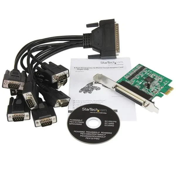 StarTech.com Discontinued and replaced by PEX8S1050 – 4 Port Native PCI Express RS232 Serial Adapter Card with 16950 UART – PCIe RS232 Serial Card