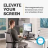 Fellowes Computer Monitor Stand with 3 Height Adjustments – Premium Monitor Riser Plus with Cable Management – Ergonomic Adjustable Monitor Stand for Computers – Max Weight 36KG/Max Size 21″ – Graphite
