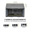 Fellowes Computer Monitor Stand with 3 Height Adjustments – Premium Monitor Riser Plus with Cable Management – Ergonomic Adjustable Monitor Stand for Computers – Max Weight 36KG/Max Size 21″ – Graphite