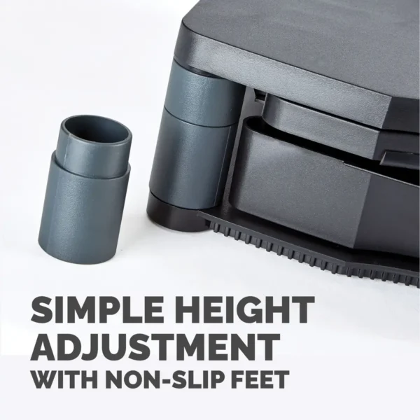 Fellowes Computer Monitor Stand with 3 Height Adjustments – Premium Monitor Riser Plus with Cable Management – Ergonomic Adjustable Monitor Stand for Computers – Max Weight 36KG/Max Size 21″ – Graphite
