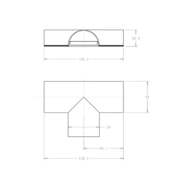 Multibrackets M Cable Cover T Joint 50mm Black