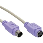 InLine PS/2 Cable male / female grey with purple plug 2m