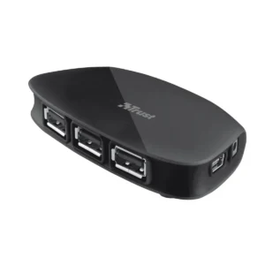 Trust 18687 interface hub 480 Mbit/s Black