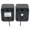Manhattan 2600 Series Speaker System, Small Size, Big Sound, Two Speakers, Stereo, USB power, Output: 2x 3W, 3.5mm plug for sound, In-Line volume control, Cable 0.9m, Black, Three Year Warranty