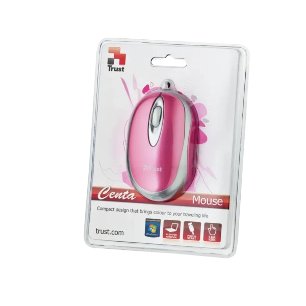 Trust Mini Travel – Pink mouse USB Type-A Optical