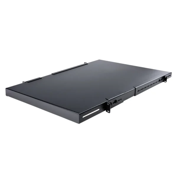 StarTech.com 1U 4-Post Adjustable Server Rack Mount Shelf – 330lbs(150 kg) – 19.5 to 38in Adjustable Mounting Depth Universal Tray for 19″ AV, Data & Network Equipment Rack – 27.5in Deep