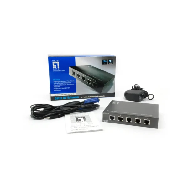 LevelOne 5-Port Cat.5 Audio/Video Transmitter
