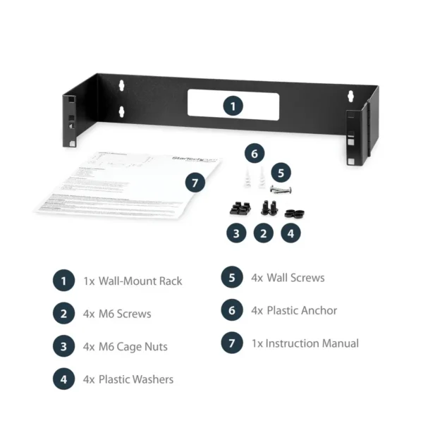 StarTech.com 2U 19in Hinged Wall Mount Bracket for Patch Panels