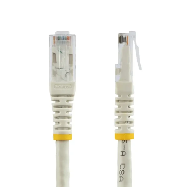 StarTech.com 10ft CAT6 Ethernet Cable – White CAT 6 Gigabit Ethernet Wire -650MHz 100W PoE RJ45 UTP Molded Network/Patch Cord w/Strain Relief/Fluke Tested/Wiring is UL Certified/TIA