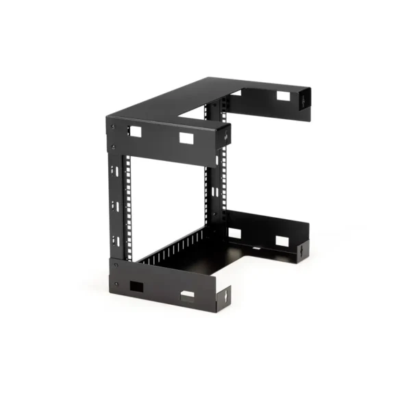 StarTech.com 8U 19″ Wall Mount Network Rack – 12″ Deep 2 Post Open Frame Server Room Rack for Data/AV/IT/Computer Equipment/Patch Panel with Cage Nuts & Screws 135lb Capacity, Black (RK812WALLO)