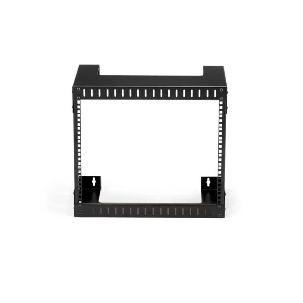 StarTech.com 8U 19″ Wall Mount Network Rack – 12″ Deep 2 Post Open Frame Server Room Rack for Data/AV/IT/Computer Equipment/Patch Panel with Cage Nuts & Screws 135lb Capacity, Black (RK812WALLO)